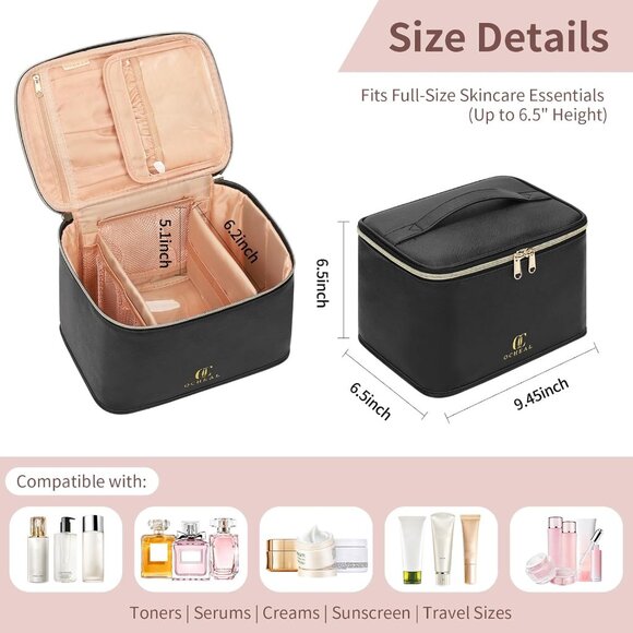 Travel Makeup Bag, Cosmetic Bags For Women Makeup Case Organizer Large Case. NEW - Picture 3 of 4